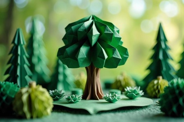 Papier-Origami-Baum, Close-Up, © stock.adobe.com - Vera - generiert mit KI