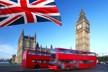 Großbritannien Flagge Doppeldeckerbus London