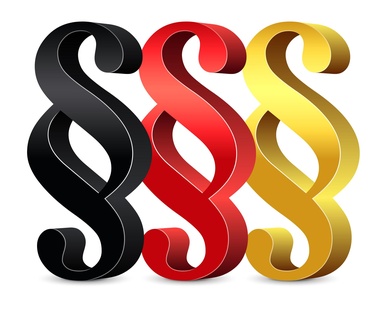 Paragraphenzeichen in Deutschlandfarben, © reeel - stock.adobe.com