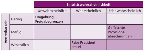 Abbildung 3: Risk Assessment Matrix inkl exemplarischer Risikofelder, © PwC Österreich GmbH