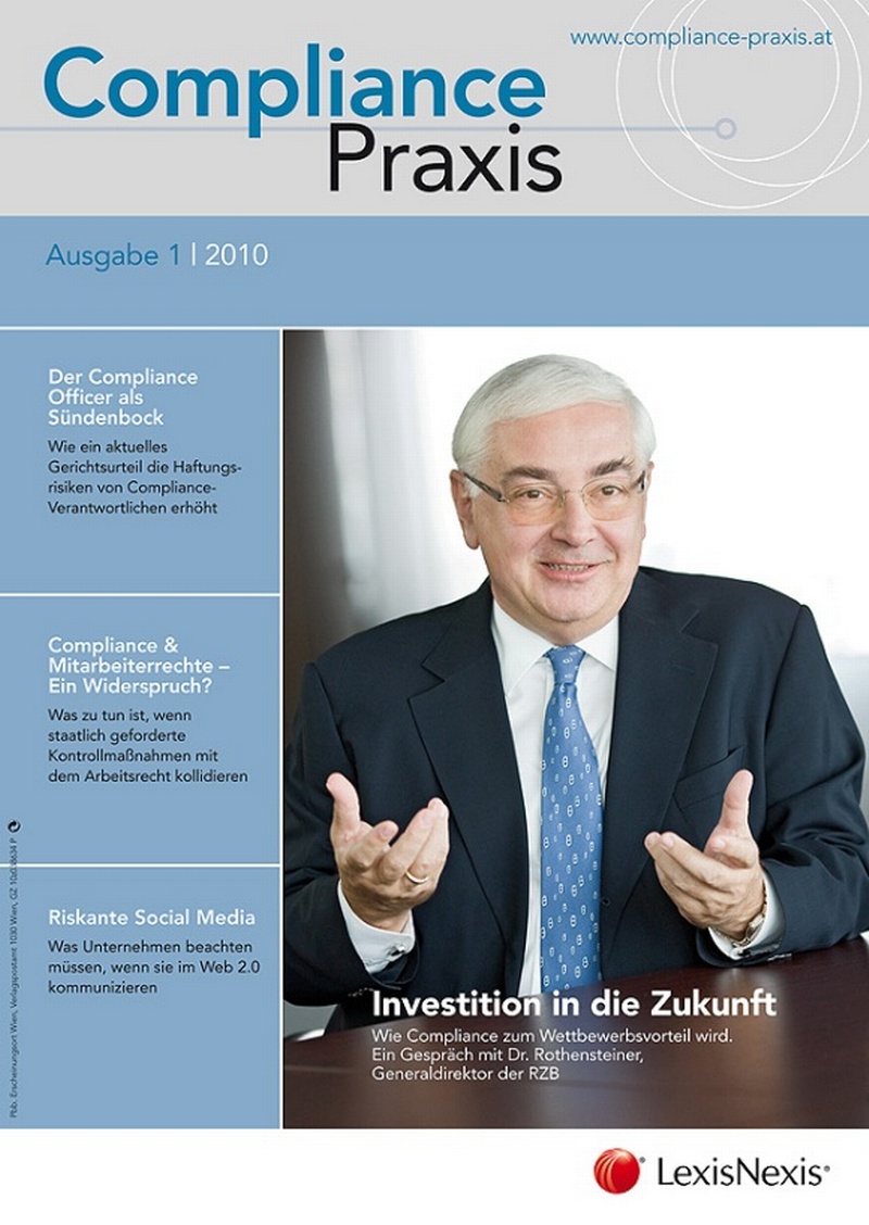 Cover von Compliance Praxis Ausgabe 1/2010, © LexisNexis