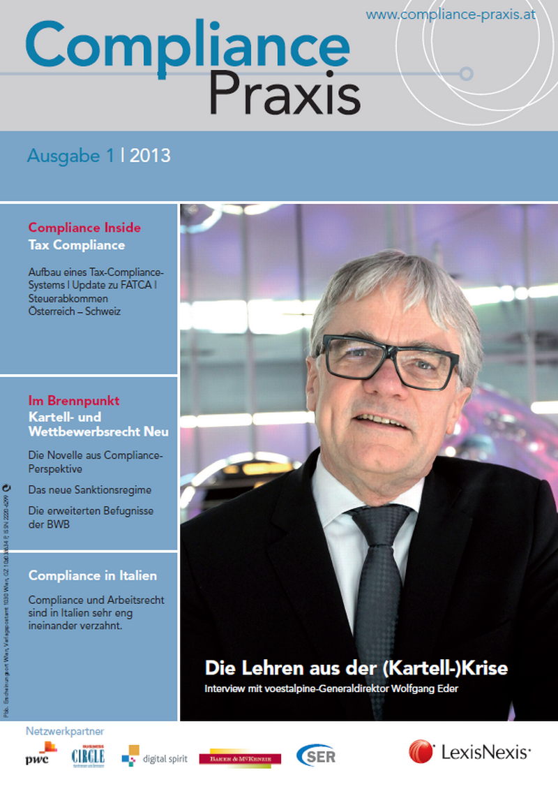 Cover von Compliance Praxis Ausgabe 1/2013, © LexisNexis
