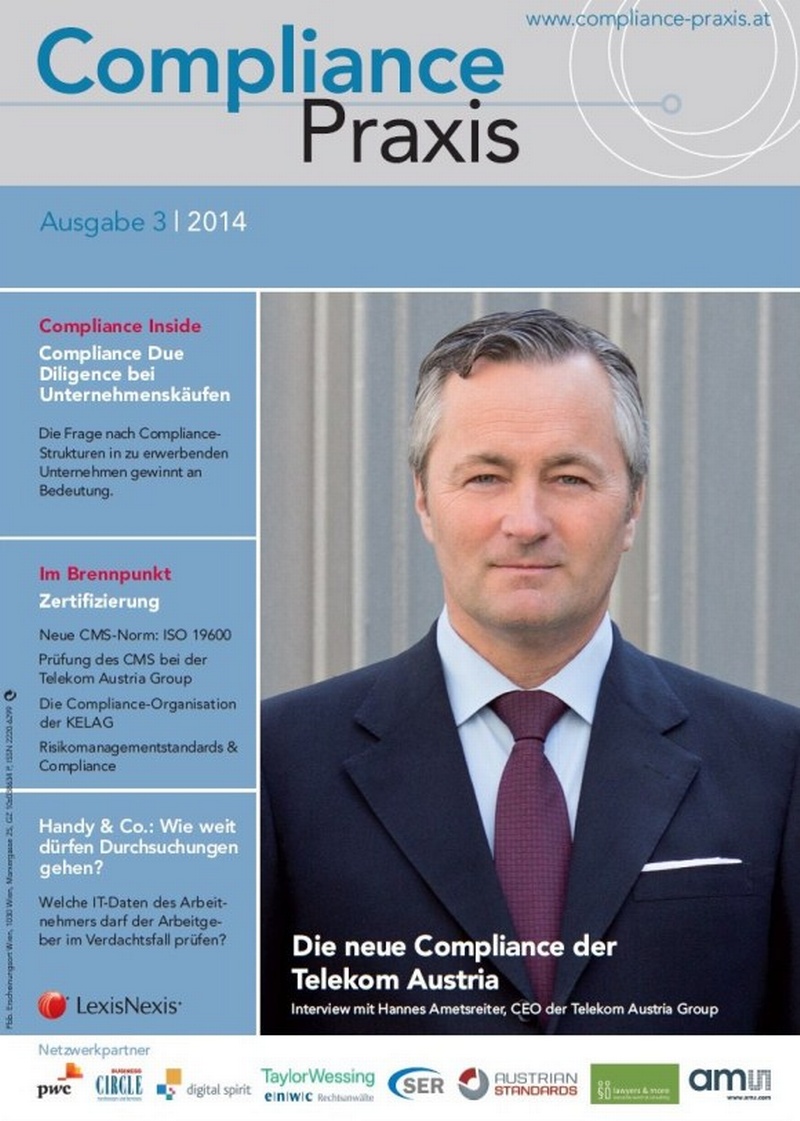 Cover von Compliance Praxis Ausgabe 3/2014, © LexisNexis