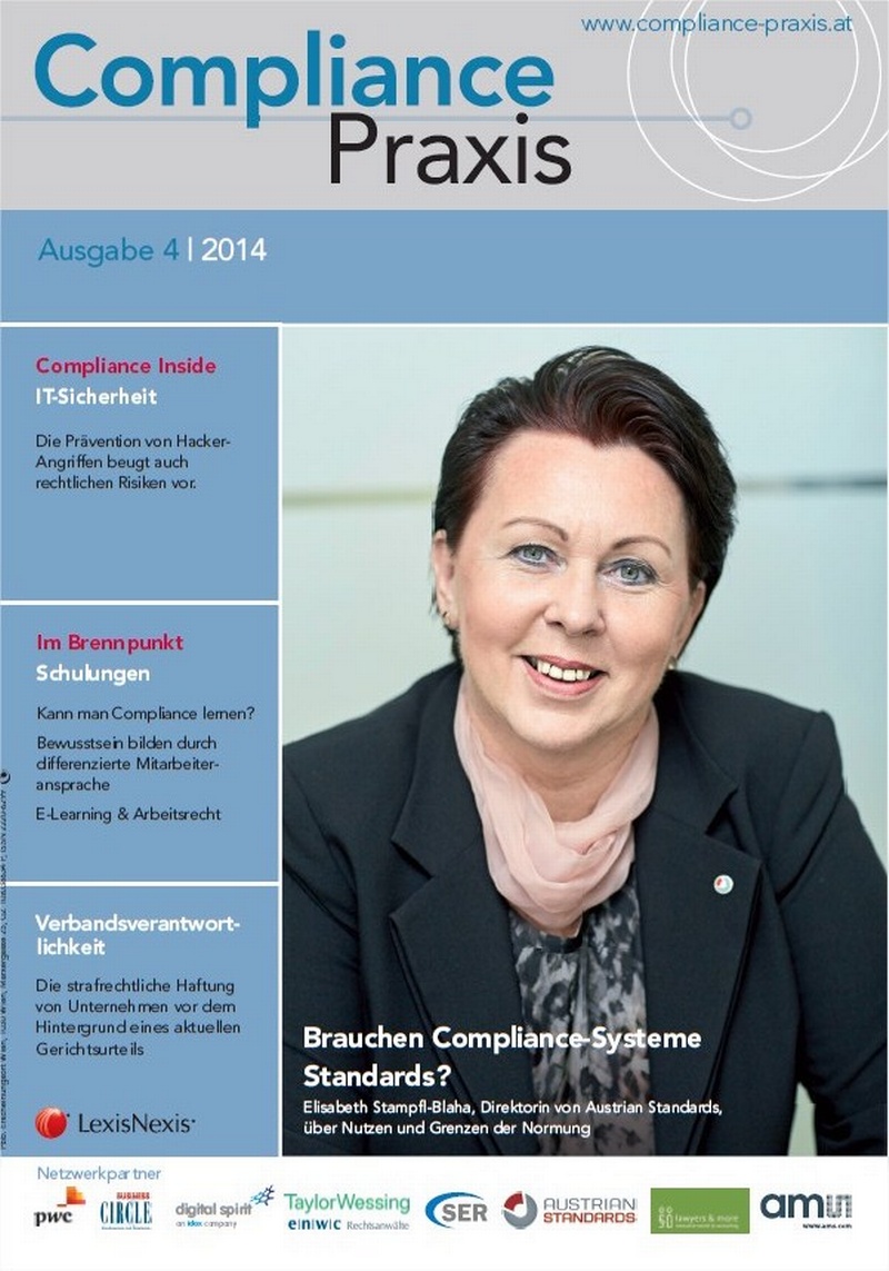 Cover von Compliance Praxis Ausgabe 4/2014, © LexisNexis
