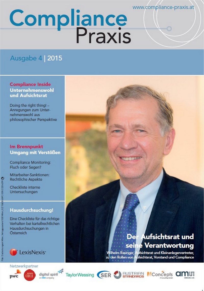 Cover von Compliance Praxis Ausgabe 4/2015, © LexisNexis