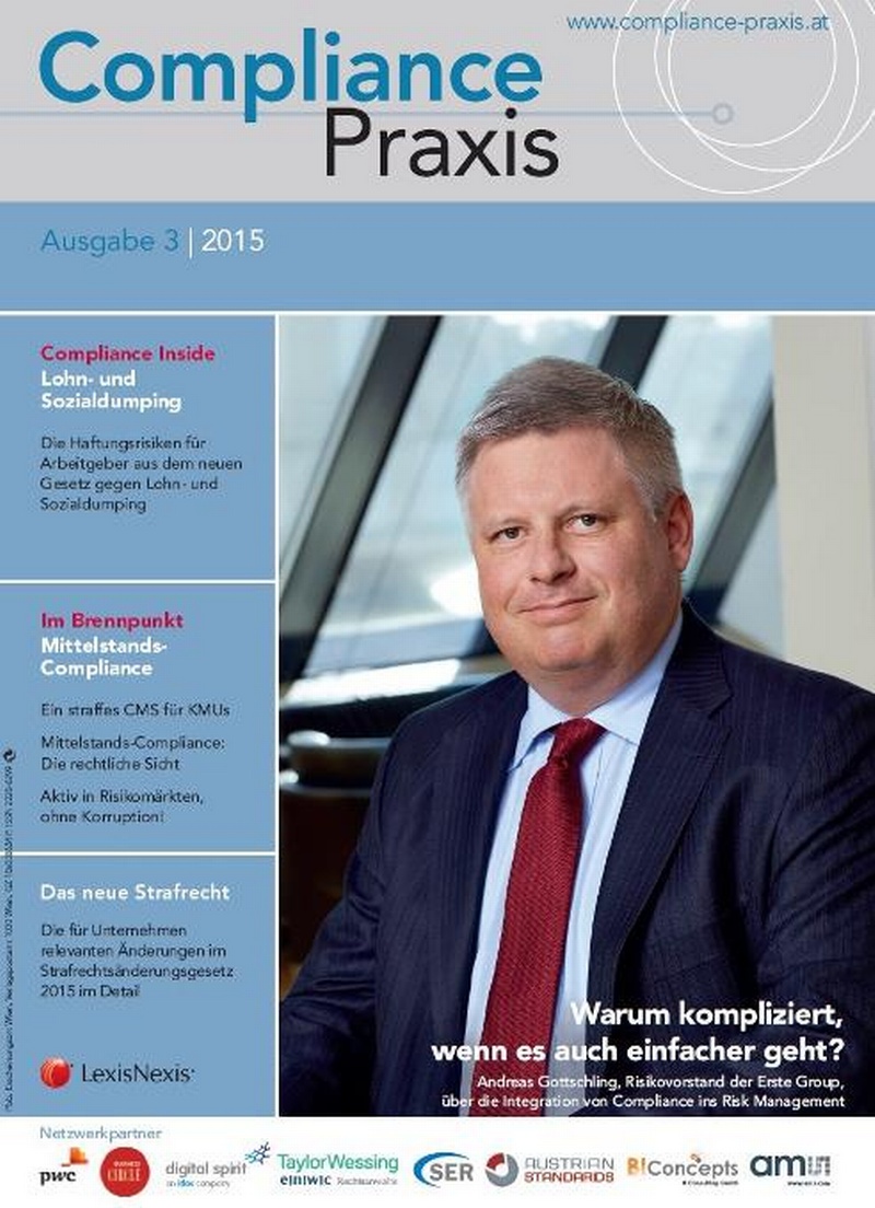 Cover von Compliance Praxis Ausgabe 3/2015, © LexisNexis