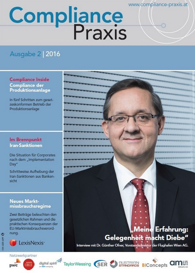 Cover von Compliance Praxis Ausgabe 2/2016, © LexisNexis