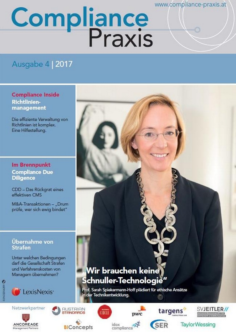 Cover von Compliance Praxis Ausgabe 4/2017, © LexisNexis