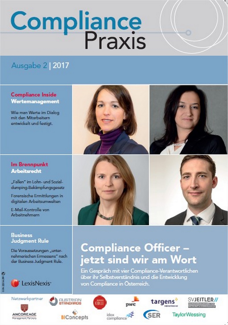 Cover von Compliance Praxis Ausgabe 2/2017, © LexisNexis