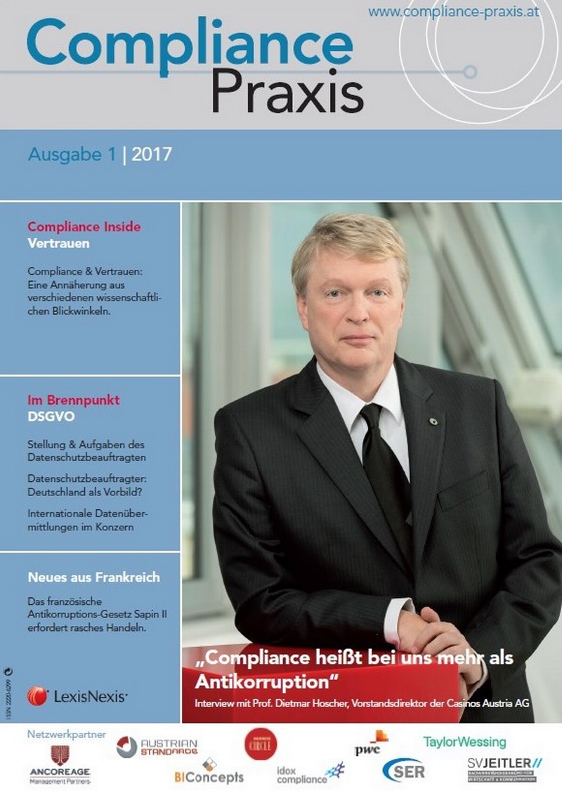 Cover von Compliance Praxis Ausgabe 1/2017, © LexisNexis