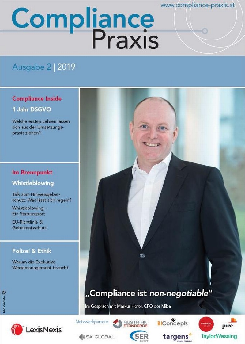 Cover von Compliance Praxis Ausgabe 2/2019, © LexisNexis