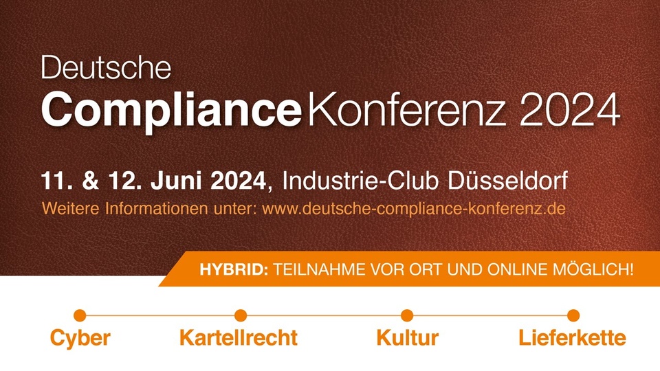 Deutsche Compliance Konferenz 2024 in Düsseldorf, © R&W Fachkonferenzen